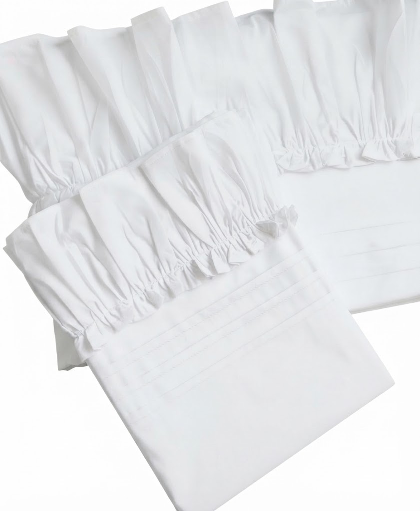 Flat sheet set | One Side Ruffle | 30 CM HIGH (300 THREAD COUNT)