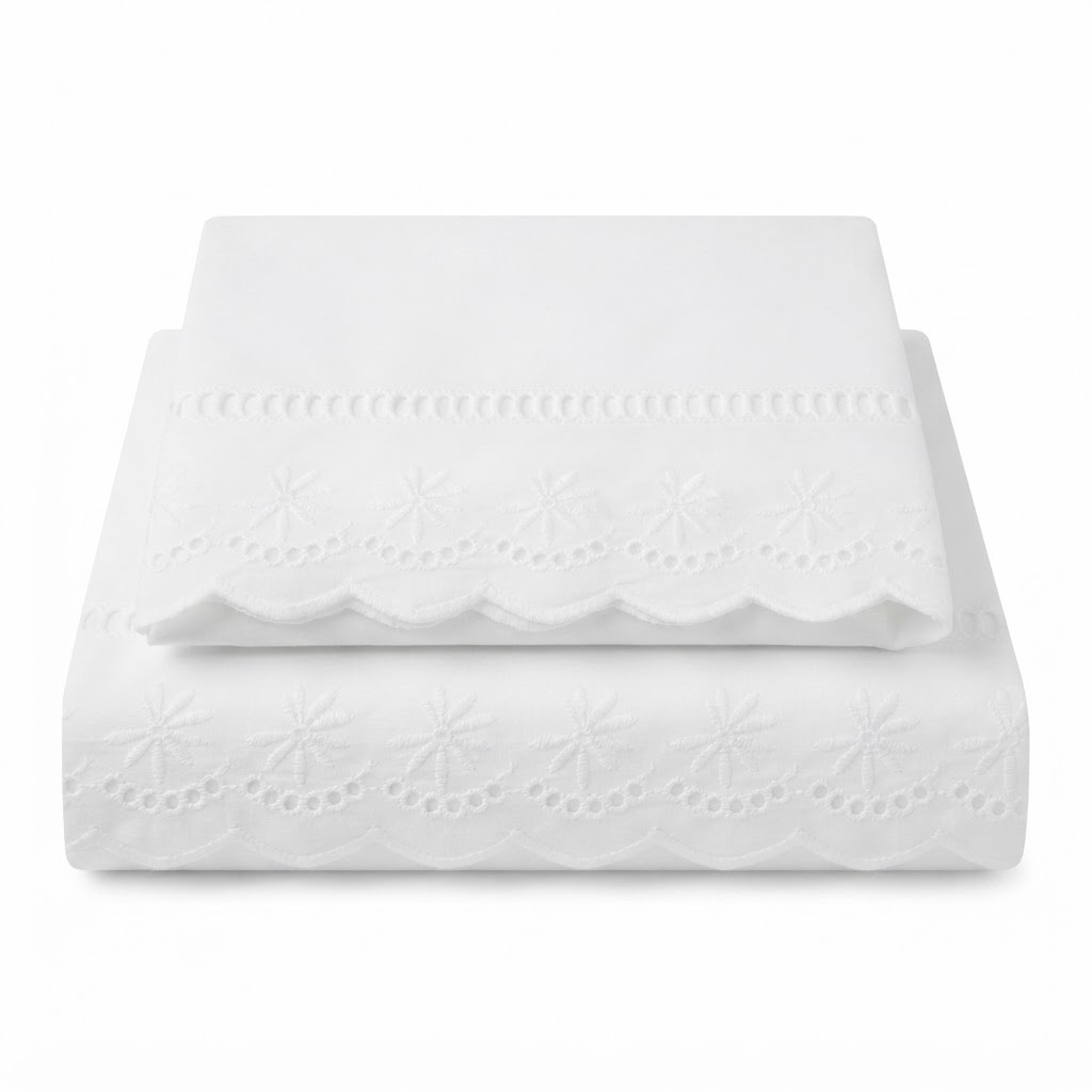 Flat sheet set | Lace Ends | 30 CM HIGH (300 THREAD COUNT)